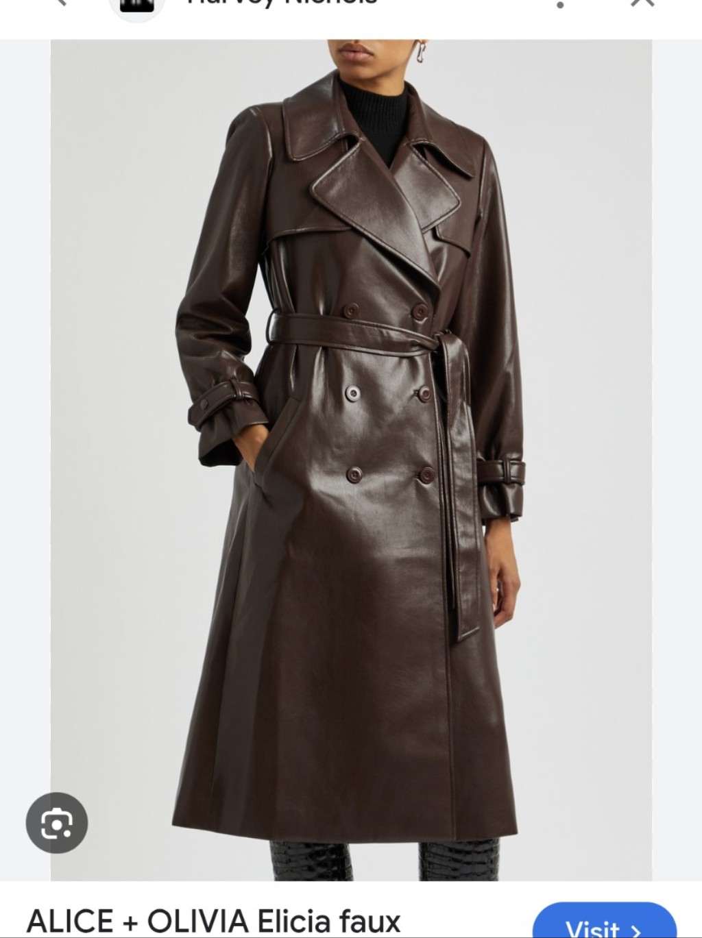 Alice + Olivia Vegan Leather Trench Coat